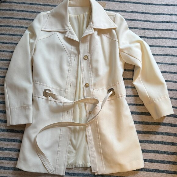 Vintage 60s/70s cream belted jacket by Jerold - Picture 3 of 6